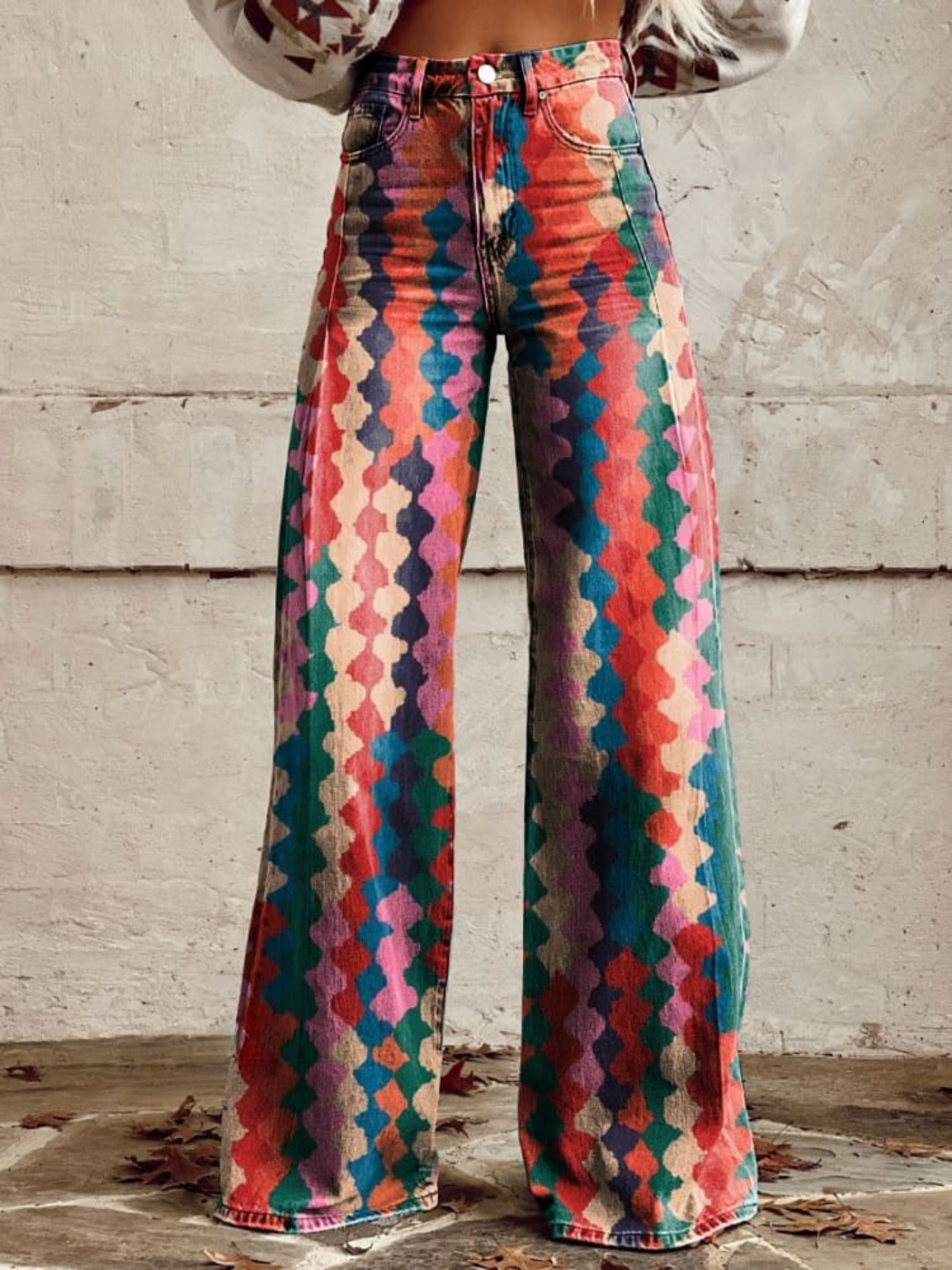 Valentina | Pantalones boho chic de pierna ancha