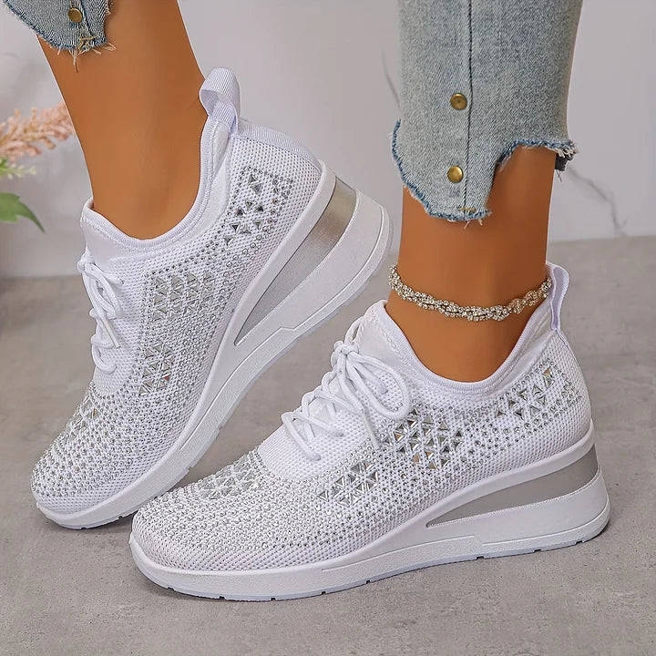 Isabela – Zapatillas ortopédicas con brillantes relucientes