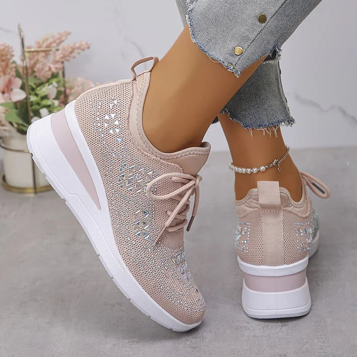 Isabela – Zapatillas ortopédicas con brillantes relucientes