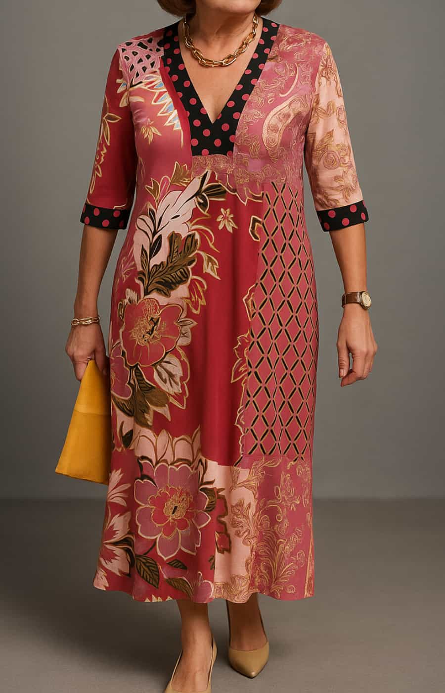 PALOMA | VESTIDO MAXI COLORIDO CON CONTRASTES ELEGANTES