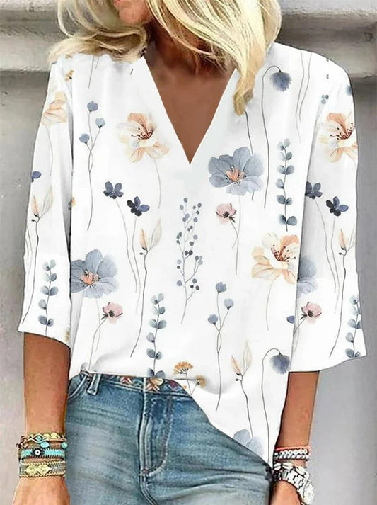 Camiseta acogedora con flores botánicas