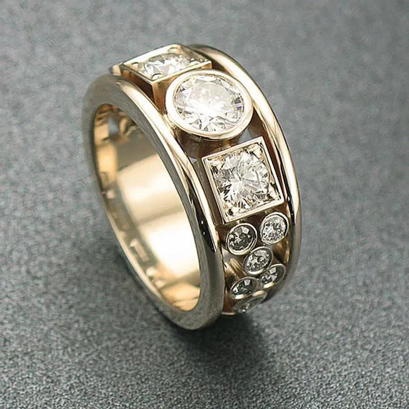 Anillo vintage de circonita en oro