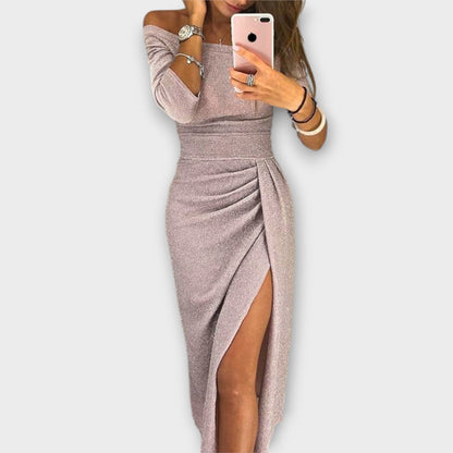 Aldana - Vestido elegante con hombros descubiertos