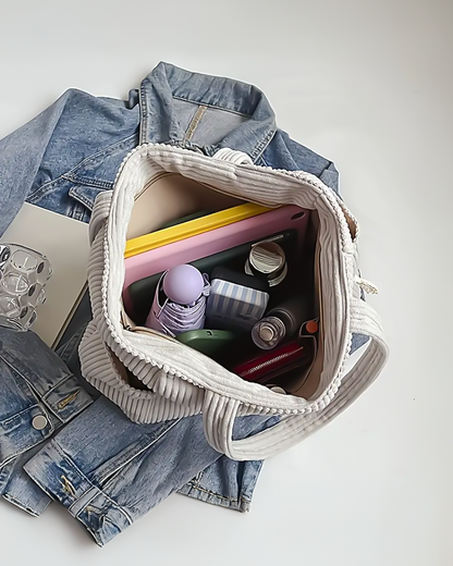 Tilda – Bolsa de Mano Acanalada con Detalle de Cordón