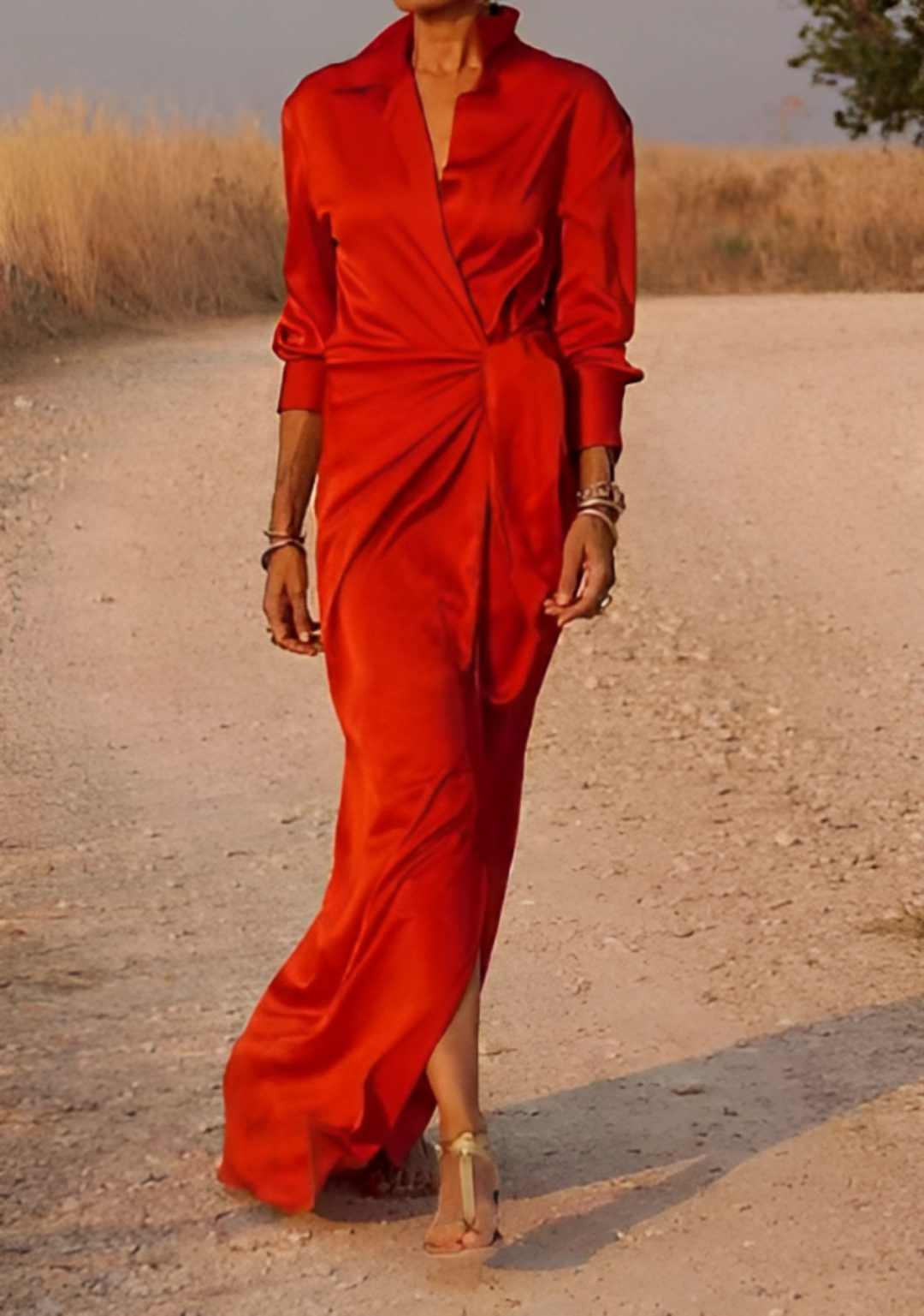 Vestido largo Xènia - Vestido de fiesta para mujer con lazo